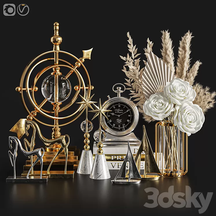 Decorative Set 40 3D Model Free Download