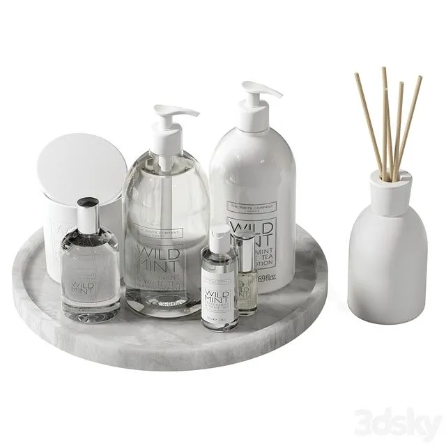 Decorative set 43 Bottles and candles 3D Model