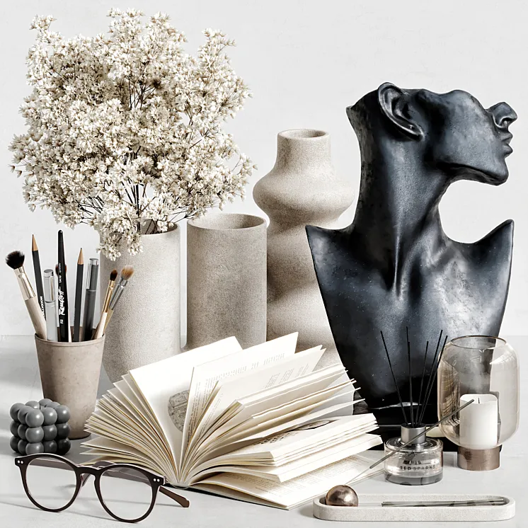 Decorative Set 48 3D Model Free Download