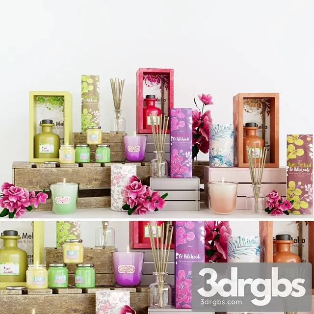Decorative set A set of fragrances for the apartment. aroma stick 3D Model Download Decorative set A set of fragrances for the apartment. aroma stick 3D Model Download