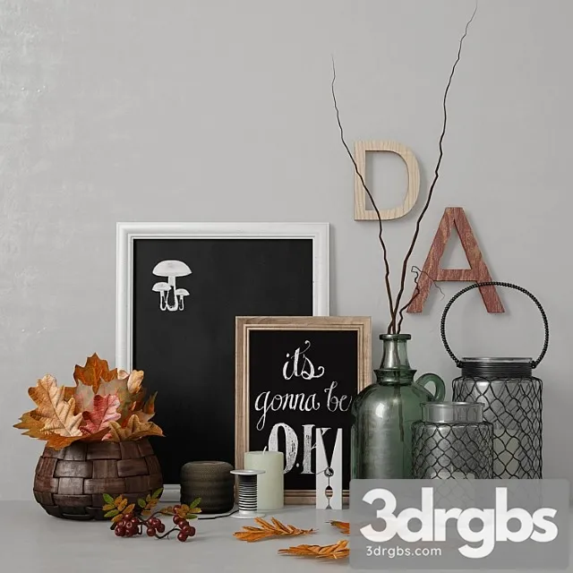 Decorative set Autumn set 3D Model Download Decorative set Autumn set 3D Model Download