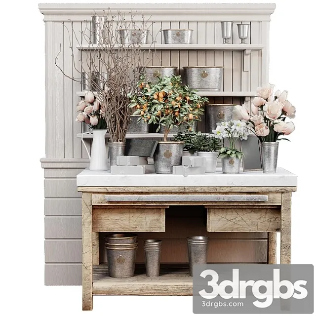 Decorative set Ave la mercerie flowers 3D Model Download Decorative set Ave la mercerie flowers 3D Model Download