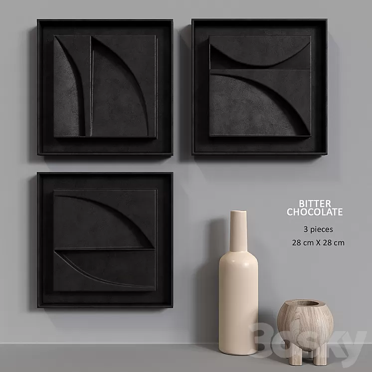 Decorative set BITTER CHOCOLATE 3D Model