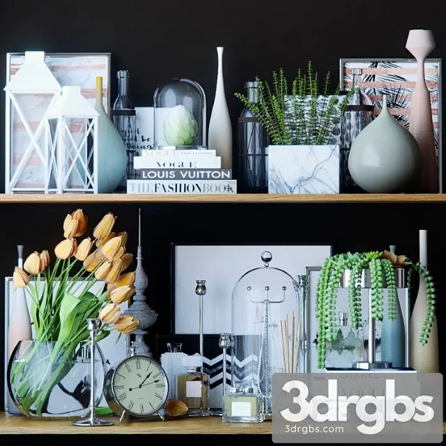 Decorative set Black and white decor set 3 3D Model Download Decorative set Black and white decor set 3 3D Model Download