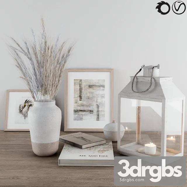 Decorative-set blue wheat & lantern 3D Model Download Decorative-set blue wheat & lantern 3D Model Download