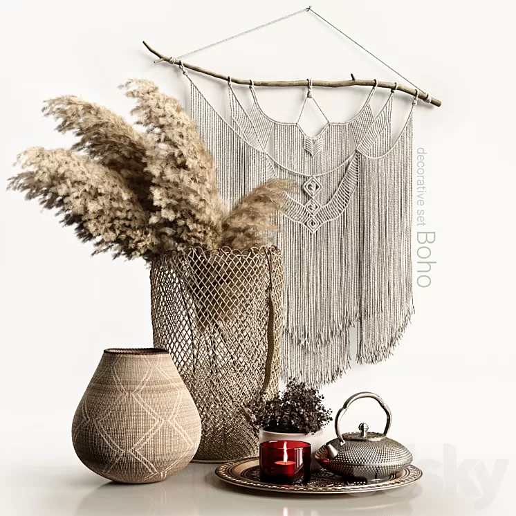Decorative set Boho 3D Model