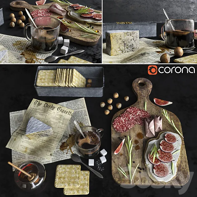 Decorative set “Breakfast” 3D Model