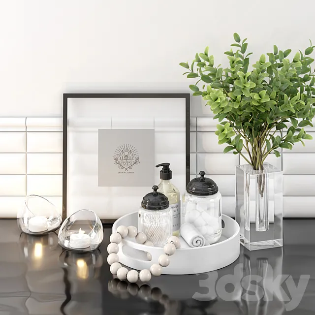 DECORATIVE SET BY SELIVERSTONE №6 FOR BATHROOM 3D Model