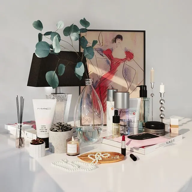 Decorative set cosmetics 3D Model