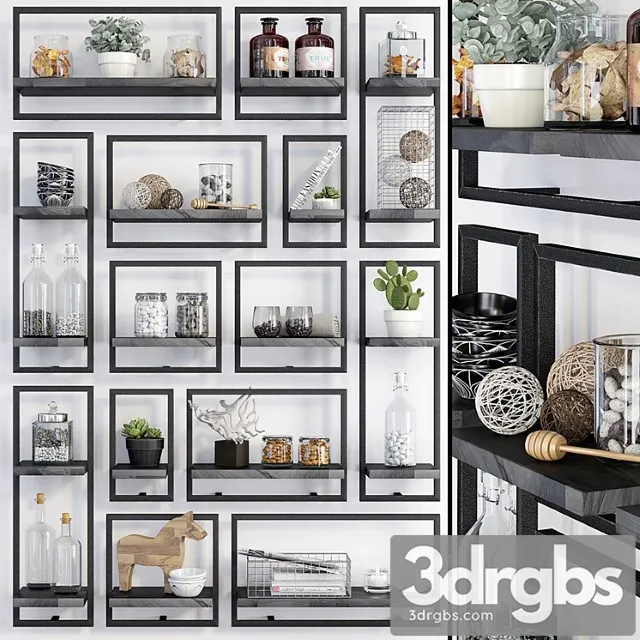 Decorative set D-bodhi shelfmate (black) 3D Model Download Decorative set D-bodhi shelfmate (black) 3D Model Download