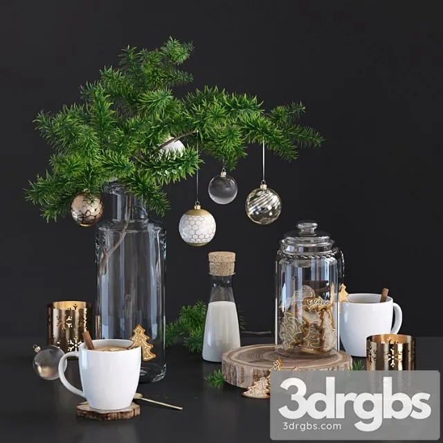 Decorative set Сhristmas time 3D Model Download Decorative set Сhristmas time 3D Model Download