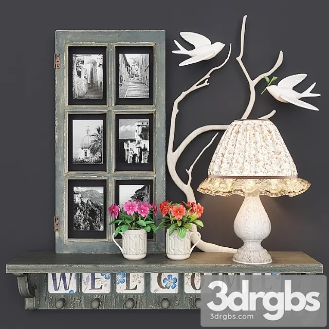 Decorative set Decor in provence style 3D Model Download Decorative set Decor in provence style 3D Model Download