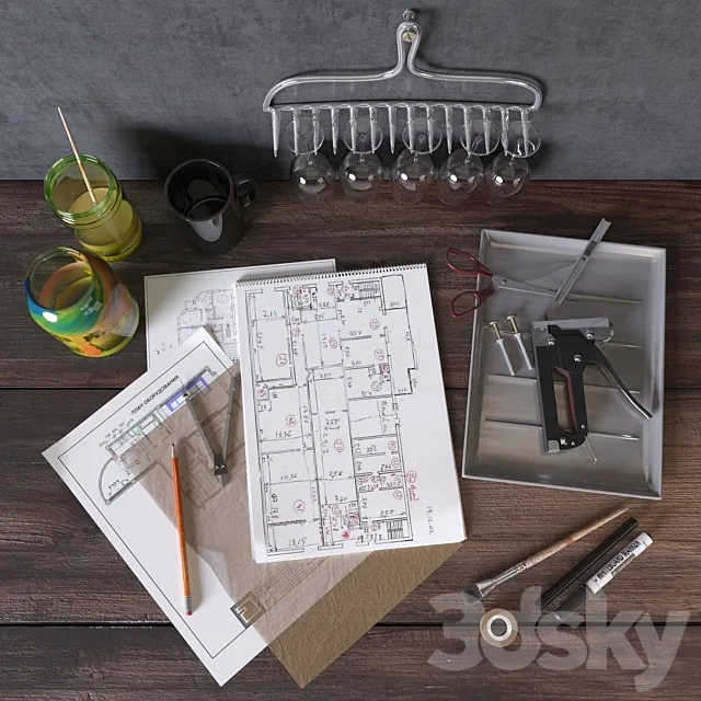 Decorative set decorator 3D Model Decorative set decorator 3D Model