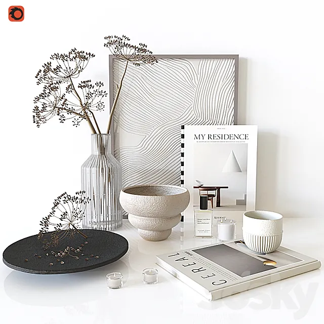 Decorative set dill branches 3D Model