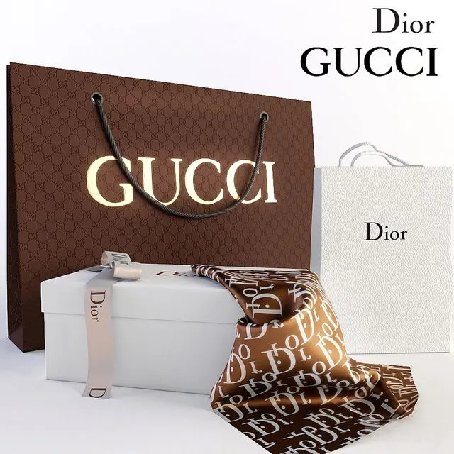 Decorative set Dior gucci 3D Model Decorative set Dior gucci 3D Model