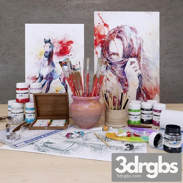 Decorative set Drawing set 3D Model Download Decorative set Drawing set 3D Model Download