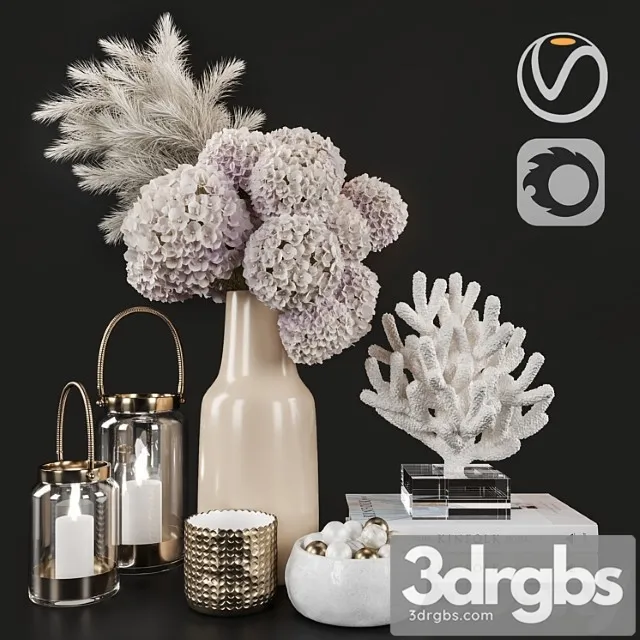 Decorative set Dry flower and coral decoration set 07 3D Model Download Decorative set Dry flower and coral decoration set 07 3D Model Download