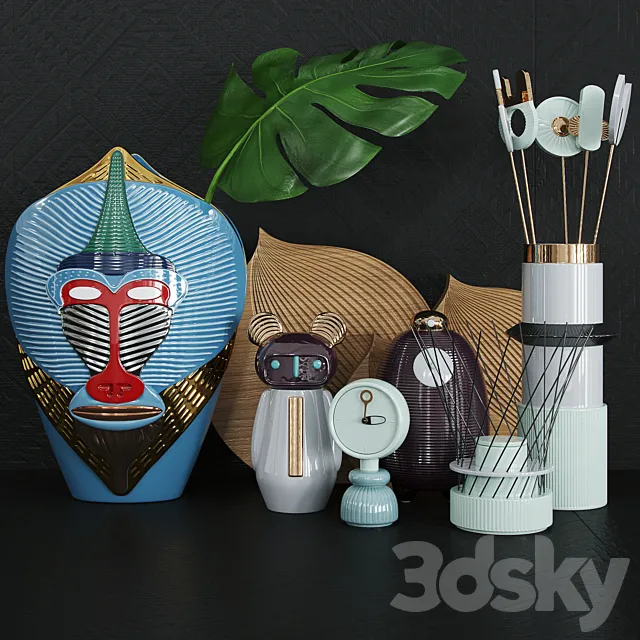 Decorative set Elenasalmistraro Primates 3D Model