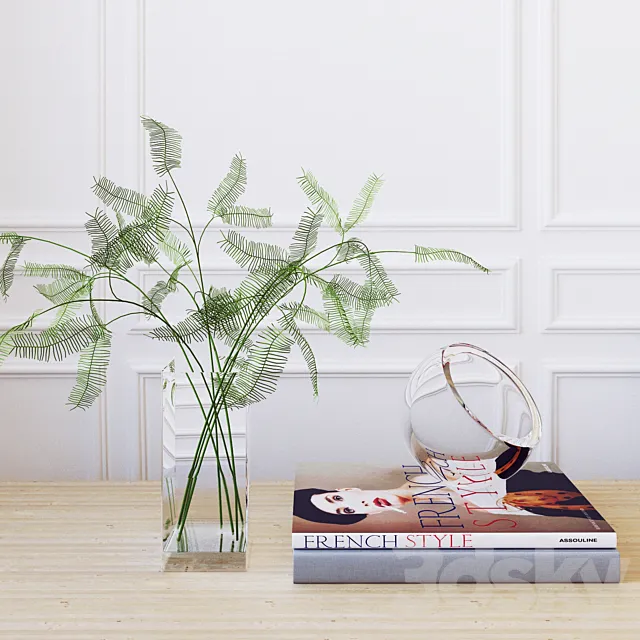 Decorative set (ferns) 3D Model