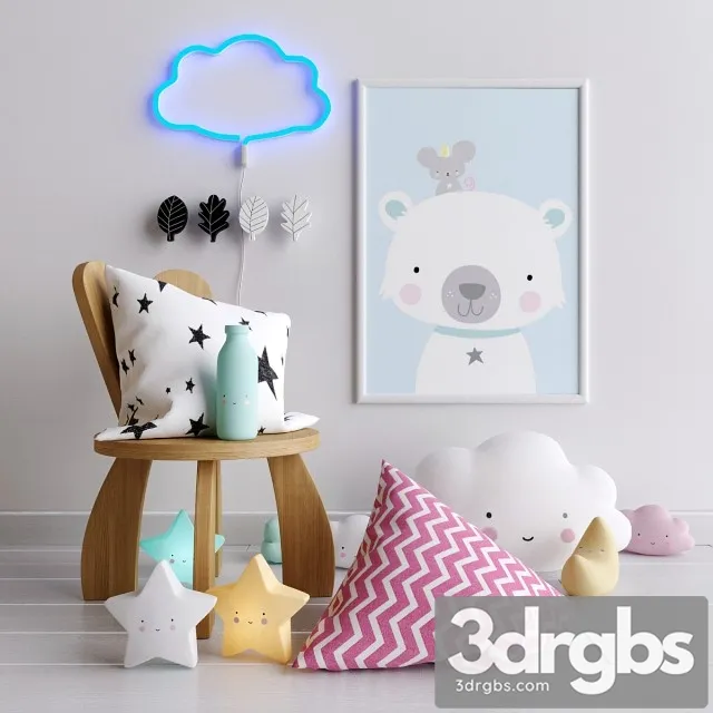 Decorative Set For 2 Child 3D Model Download