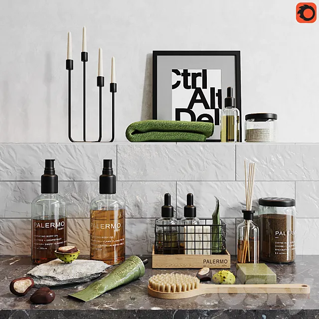 Decorative set for a bath_1 3D Model