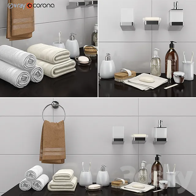 Decorative set for a bathroom set 36 3D Model