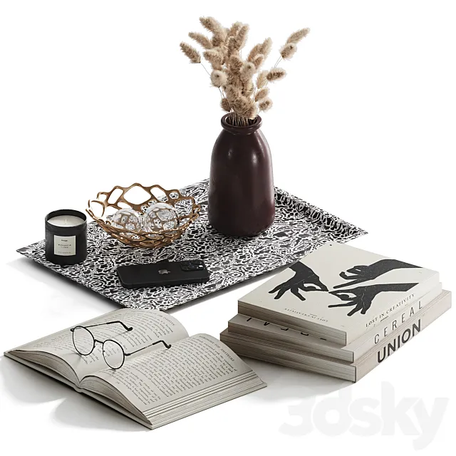 Decorative set for a coffee table 2 3DModel