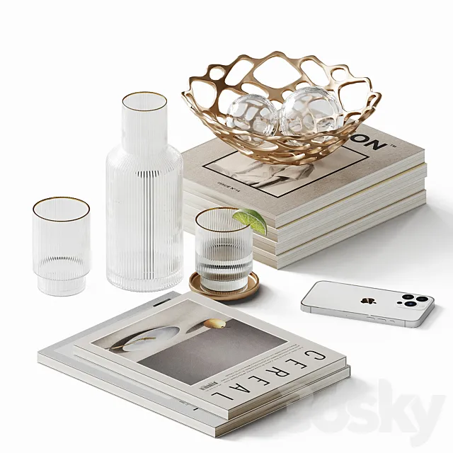 Decorative set for a coffee table 3D Model