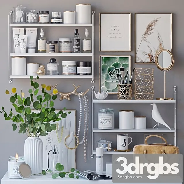 Decorative set for a dressing table 2 3D Model Download Decorative set for a dressing table 2 3D Model Download