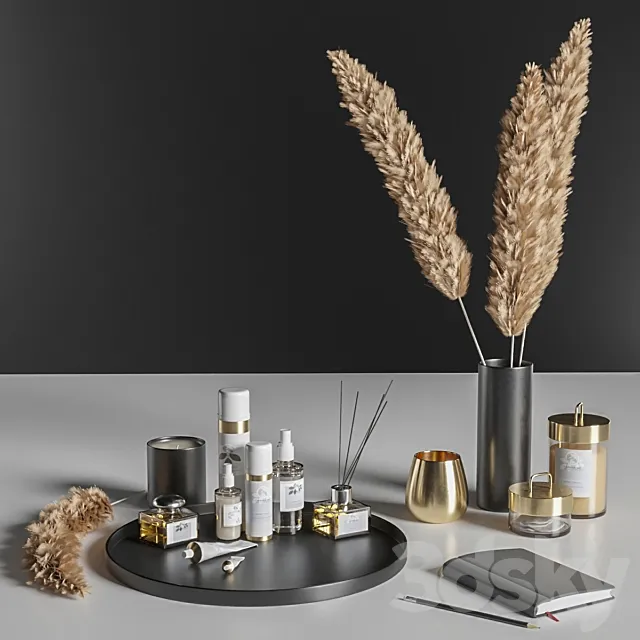 Decorative set for a dressing table 3D Model