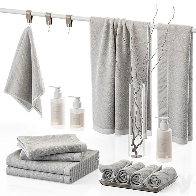 Decorative set for bathroom 04 3D Model