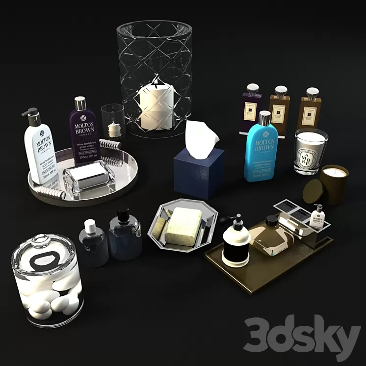 Decorative set for bathroom 3D Model
