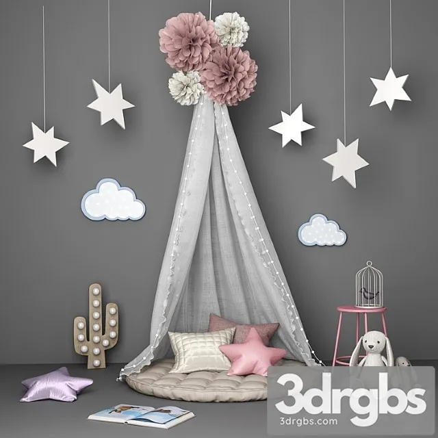 Decorative Set for Children with Canopy 3D Model Download