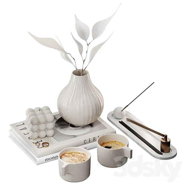 Decorative set for coffee table 06 3D Model