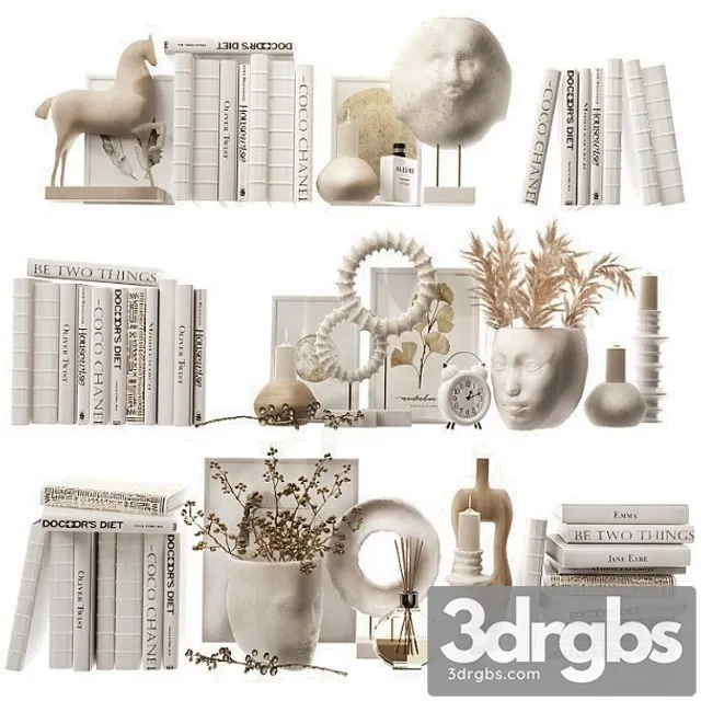 Decorative set for filling shelves 4 3D Model Download Decorative set for filling shelves 4 3D Model Download