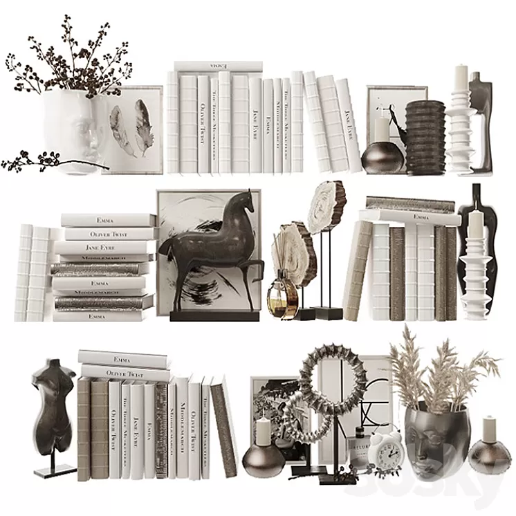 Decorative set for filling shelves 5 3D Model