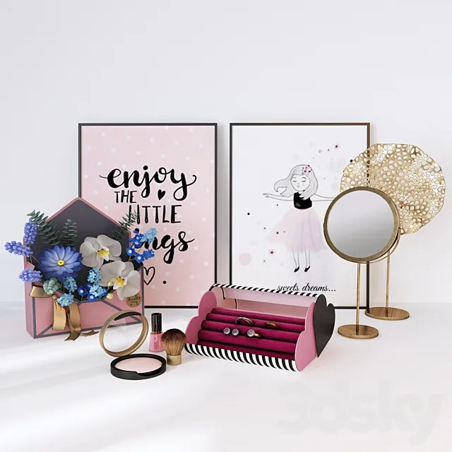 Decorative set “for girls” 3D Model