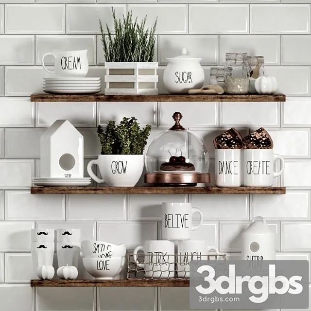 Decorative set for kitchen 3D Model Download