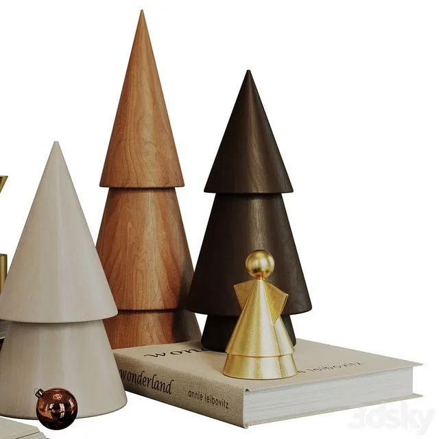 Decorative set for New Year and Christmas 3D Model