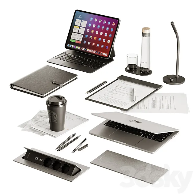 Decorative set for office 3D Model