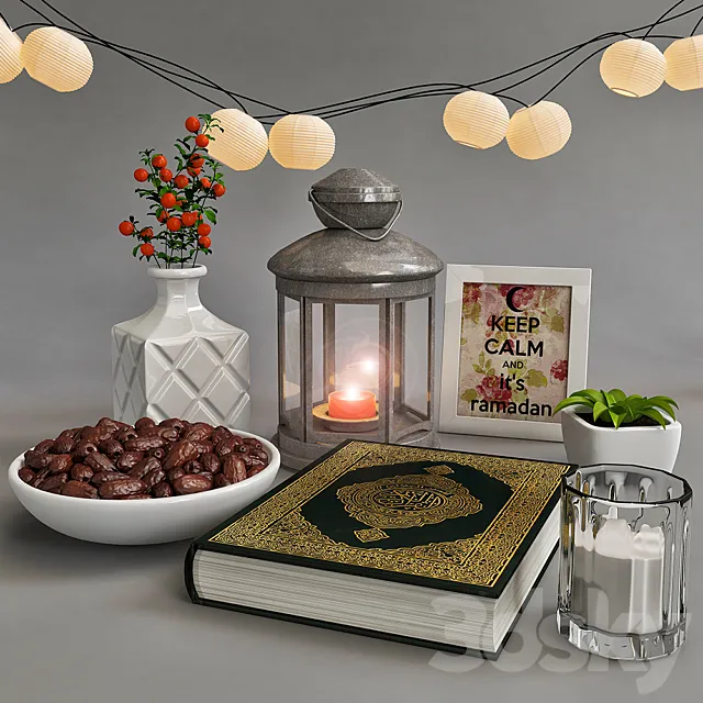 Decorative set for Ramadan 3D Model