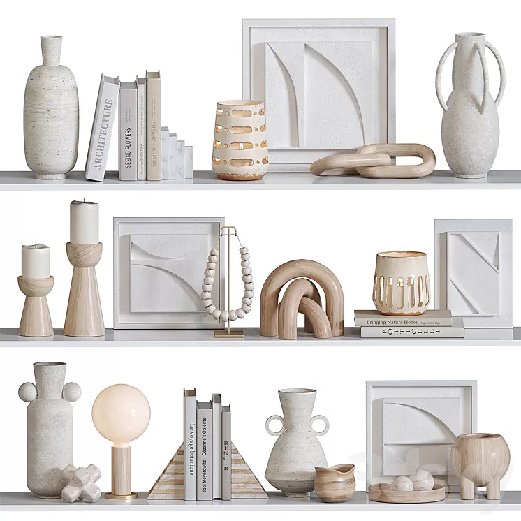 Decorative set for shelves 3D Model