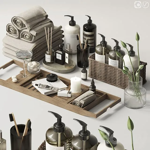 Decorative set for the bathroom – 6 3D Model Decorative set for the bathroom – 6 3D Model