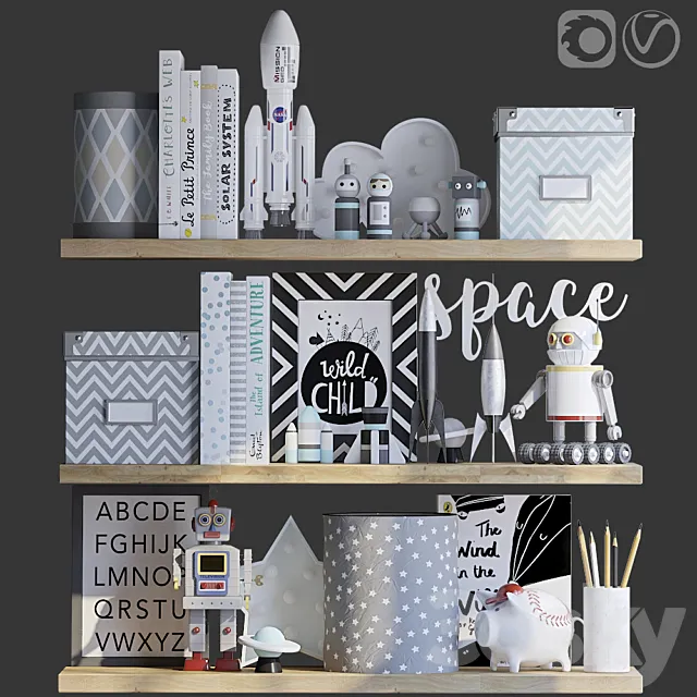 Decorative set for the children’s boy 3D Model Decorative set for the children’s boy 3D Model