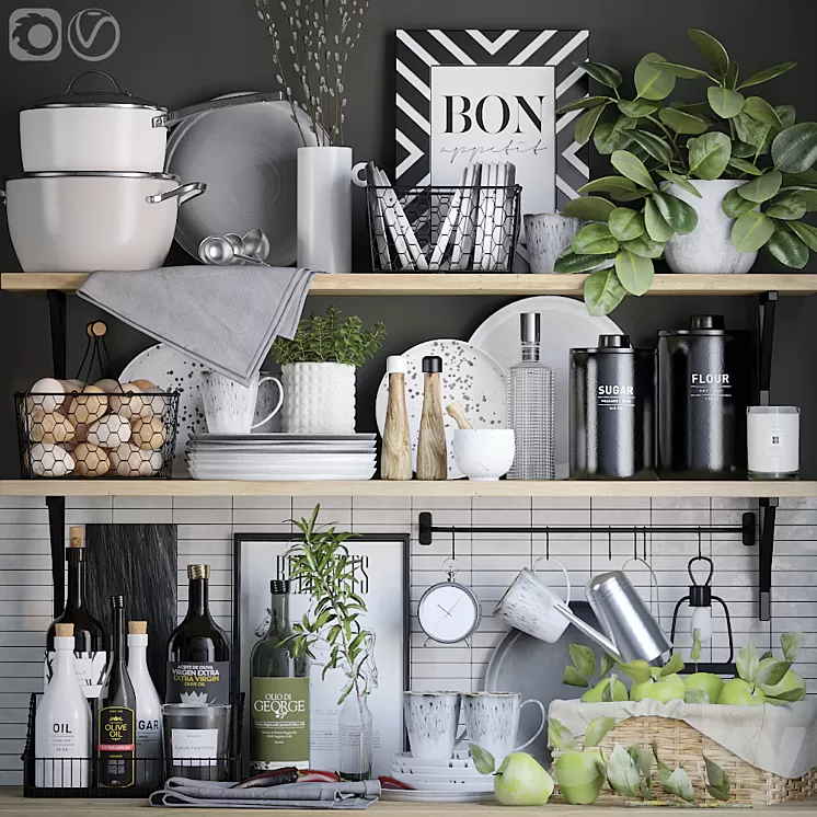 Decorative set for the kitchen 2 3D Model