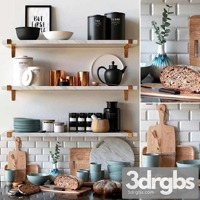 Decorative set for the kitchen 2_2 3D Model Download