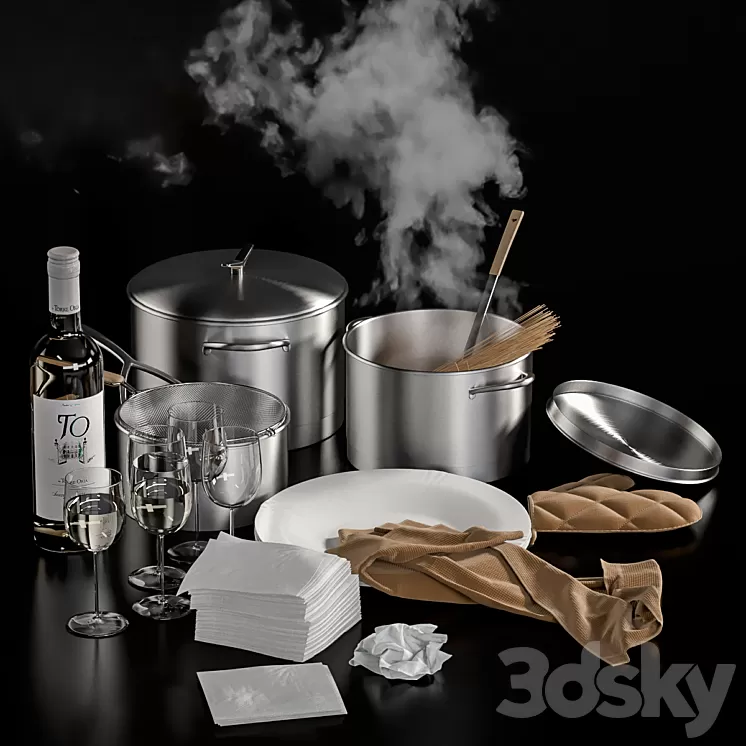 Decorative set for the kitchen 3D Model