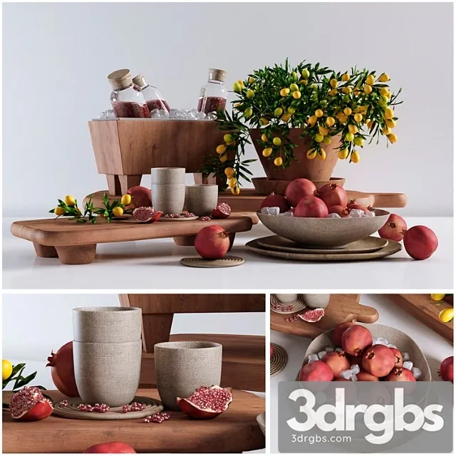 Decorative set for the kitchen  3D Model Download