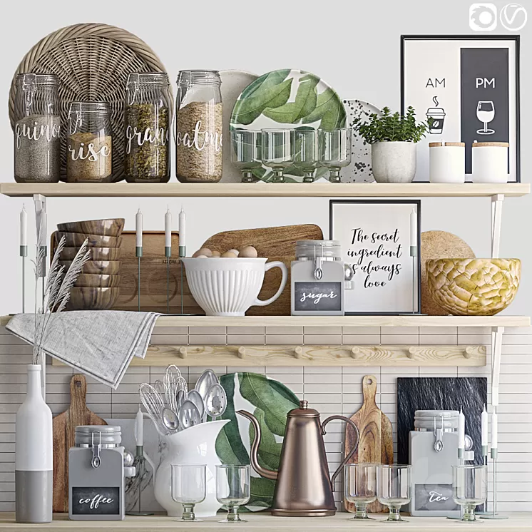 Decorative set for the kitchen 8 3D Model