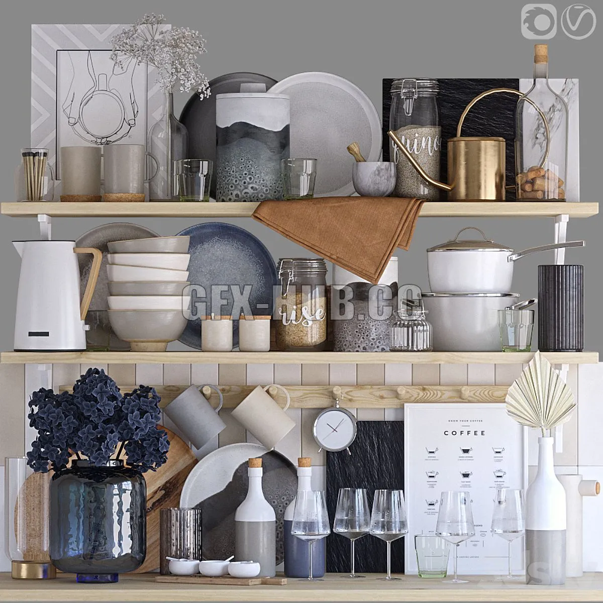 Decorative set for the kitchen 9 3D Model